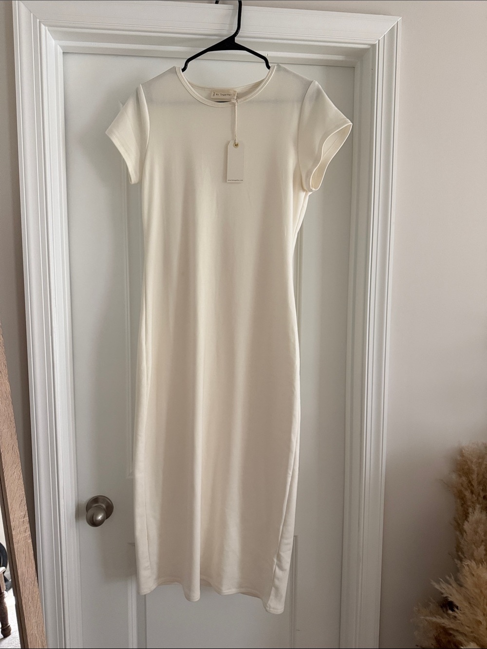 By Together Cream Short-Sleeve Midi Dress